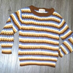 Vintage 70's Swan Knit Sweater Childs Size 6X 100% Acrylic Unisex Boys Girls